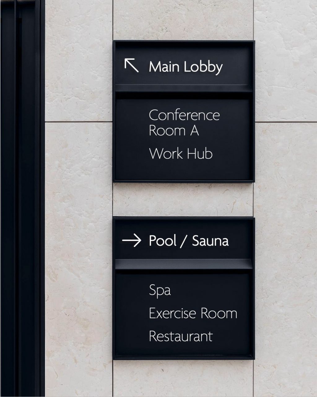 Crowne wayfinding signage