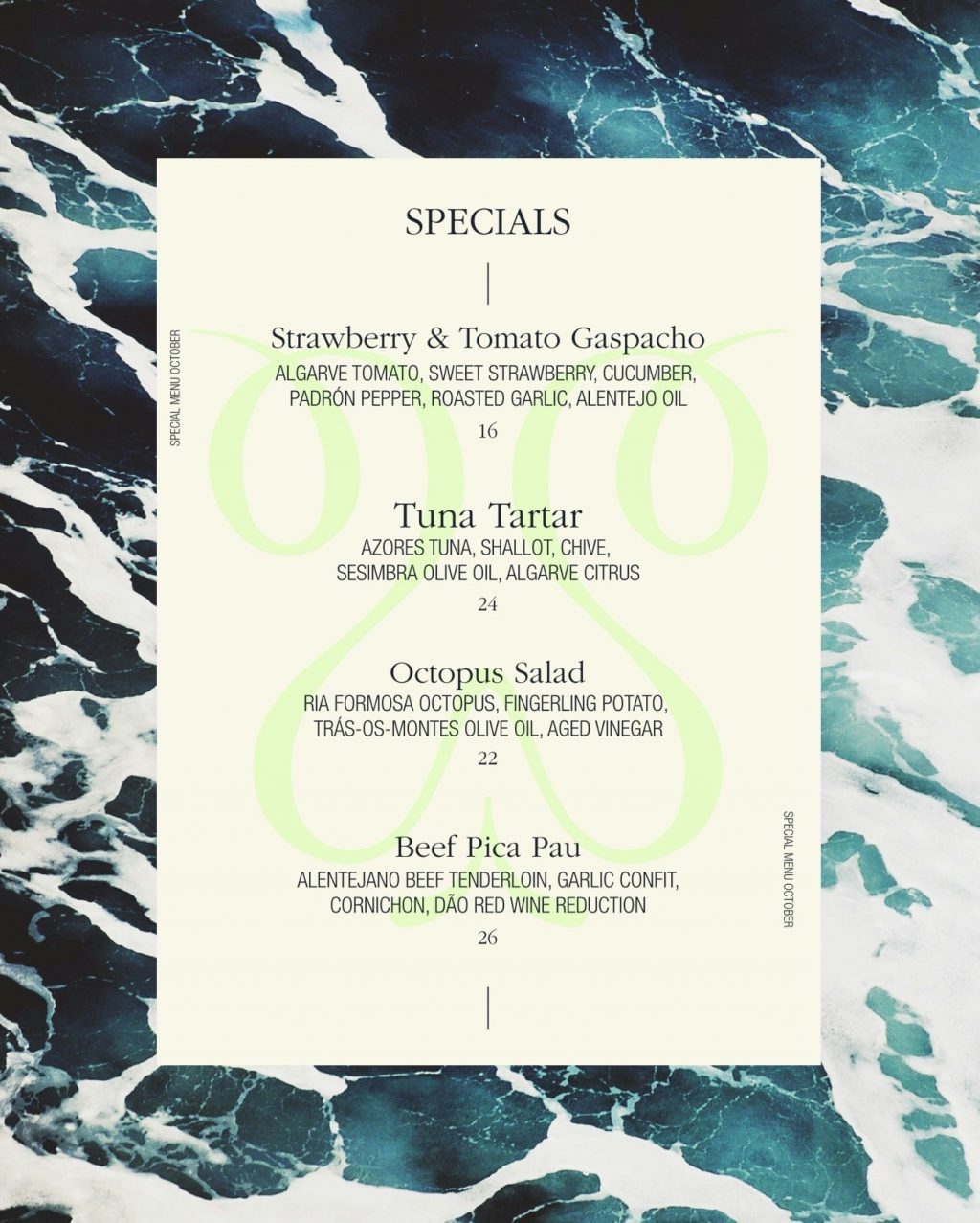 Sereia specialsmenu